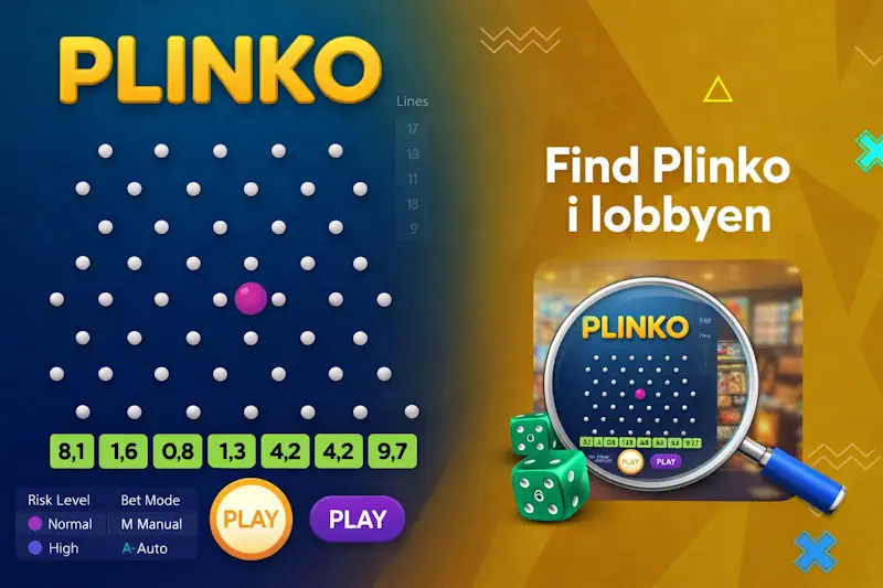 Find Plinko i lobbyen og vælg demo eller real mode